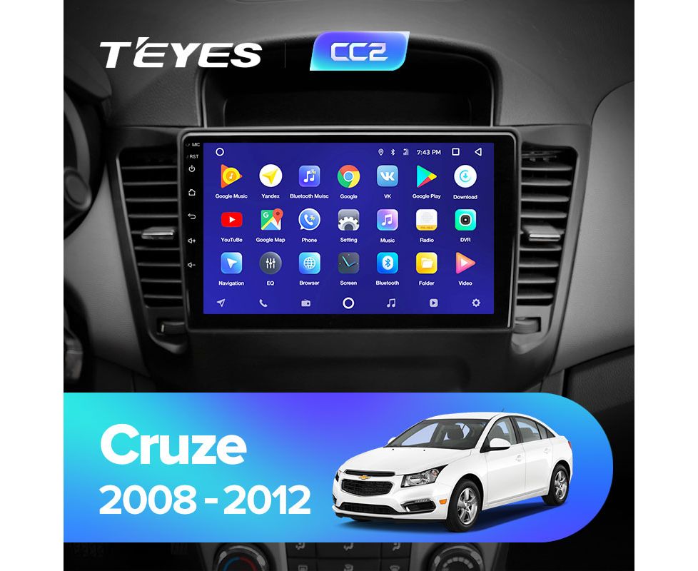 Магнитола Teyes CC2 plus 3-32G2 для Chevrolet Cruze 2008-2014 9.0"